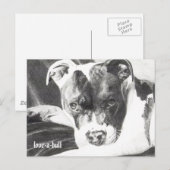 Pitbull Puppy op potlood 4 van Jacob Grimm Briefkaart (Voorkant / Achterkant)