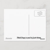 Pitbull Puppy op potlood 4 van Jacob Grimm Briefkaart (Achterkant)