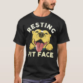 Pitbull Puppy Rust Pit Gezicht Grappig Verdrietig  T-shirt (Voorkant)
