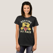 Pitbull Puppy Rust Pit Gezicht Grappig Verdrietig T-shirt (Voorkant volledig)