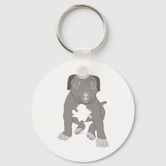 Pitbull Puppy Sleutelhanger (Voorkant)