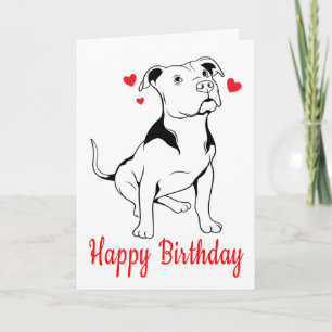 Pitbull Puppy Verjaardag Pittie Pit Bull Hondenlie Kaart