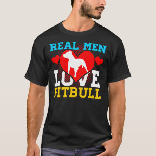 Pitbull Real Mannen Love Pitbull T-shirt