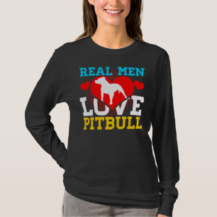 Pitbull Real Mannen Love Pitbull T-shirt