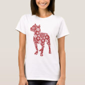 Pitbull, Red Boho-kerstsnowflakes T-shirt (Voorkant)