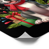 Pitbull ReindeSanta Hat Xmas licht Kerstmis X Poster (Hoek)