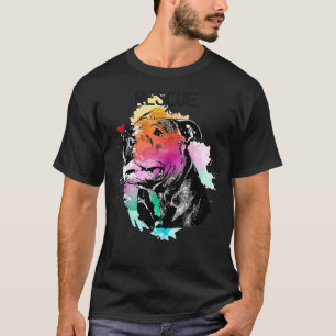 Pitbull Rescue Dog Adopt Dont Shop Waterverf Moede T-shirt