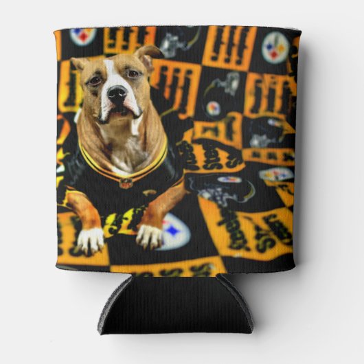 Pitbull Rescue Dog Football Fantaat Blikjeskoeler (Voorkant)