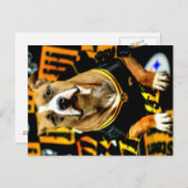 Pitbull Rescue Dog Football Fantaat Briefkaart (Voorkant / Achterkant)