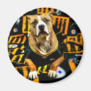 Pitbull Rescue Dog Football Fantaat Magneet