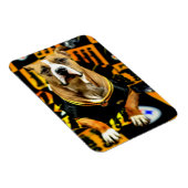 Pitbull Rescue Dog Football Fantaat Magneet (Rechterzijde)