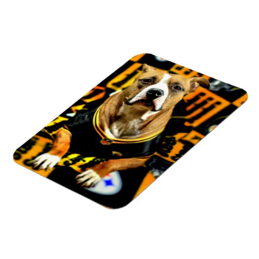 Pitbull Rescue Dog Football Fantaat Magneet (Linkerzijde)