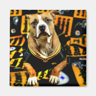 Pitbull Rescue Dog Football Fantaat Magneet