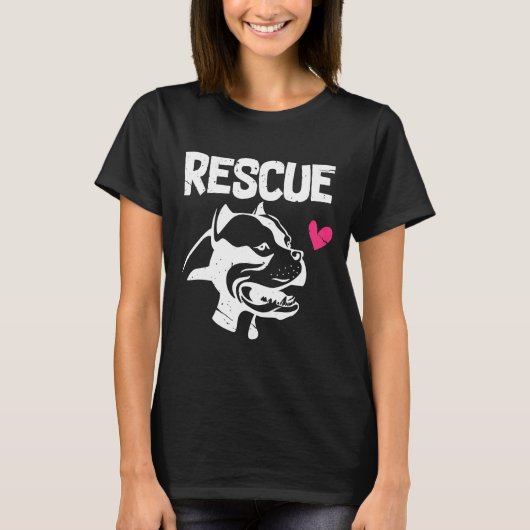 Pitbull Rescue Pit Bull keurt Dont Shop goed T-shirt (Voorkant)