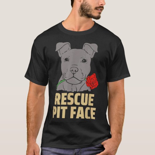 Pitbull Rescue Pit Face Funny Cute Pitbull Lovers T-shirt (Voorkant)