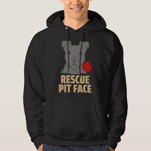 Pitbull Rescue Pit Face Funny Schattige Hoodie (Voorkant)