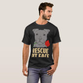 Pitbull Rescue Pit Face Funny Schattige T-shirt (Voorkant volledig)