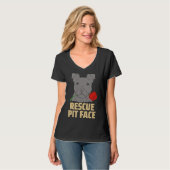 Pitbull Rescue Pit Face Funny Schattige T-shirt (Voorkant volledig)