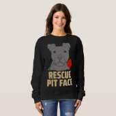 Pitbull Rescue Pit Face Funny Schattige Trui (Voorkant volledig)