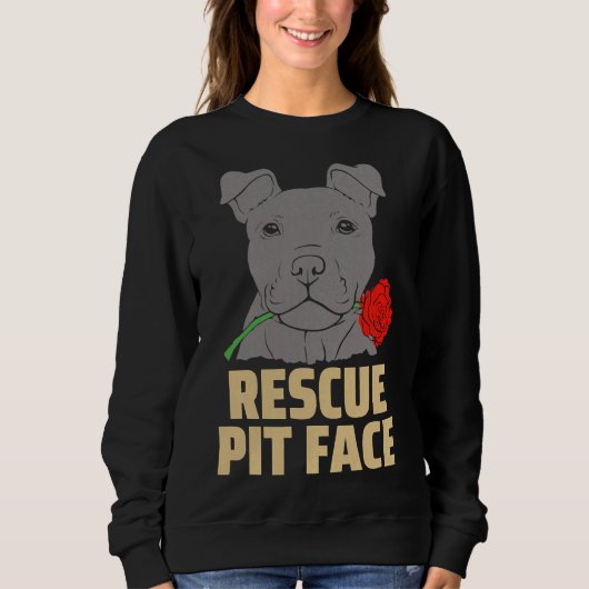 Pitbull Rescue Pit Face Funny Schattige Trui (Voorkant)