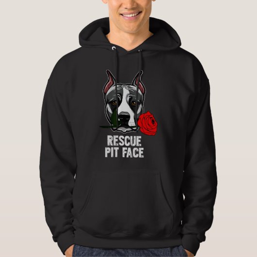Pitbull Rescue Pit Funny Schattige Pitbull Lover Hoodie (Voorkant)