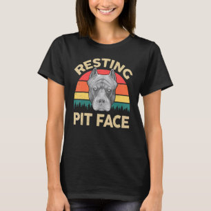 Pitbull Resting Pit Face Blue Pitbull Pap Pittie T-shirt
