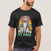 Pitbull Resting Pit Face Funny Dog Lover D T-shirt (Voorkant)