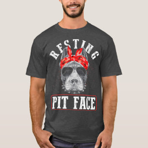 Pitbull Resting Pit Face - Funny Pitbull L T-shirt