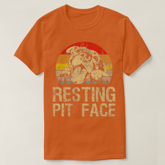 Pitbull Resting Pit Face  Funny Pitbull Lo T-shirt (Design voorkant)