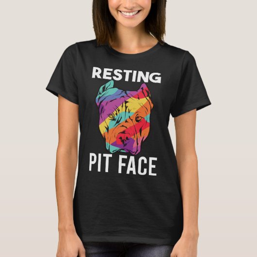 Pitbull Resting Pit Face Funny Pitbull Lov T-shirt (Voorkant)