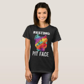 Pitbull Resting Pit Face Funny Pitbull Lov T-shirt (Voorkant volledig)