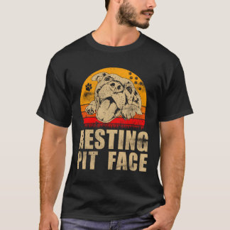  Pitbull Resting Pit Face Funny Pitbull Lov T-shirt
