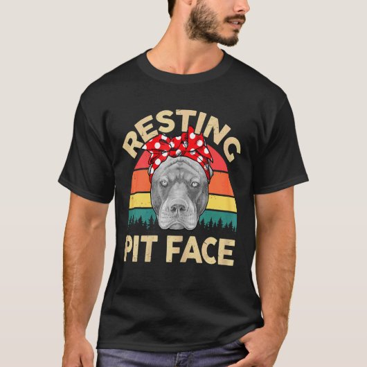 Pitbull Resting Pit Gezicht Pitbull Mama Pittie Ma T-shirt (Voorkant)