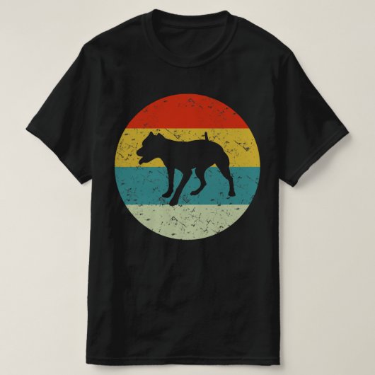 pitbull retro silhouette 70s t-shirt (Design voorkant)