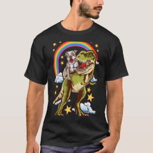 Pitbull Rijden Een Dinosaurus Regenboog Illustrati T-shirt