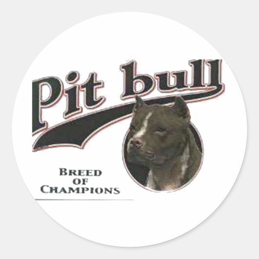 Pitbull Ronde Sticker (Voorkant)