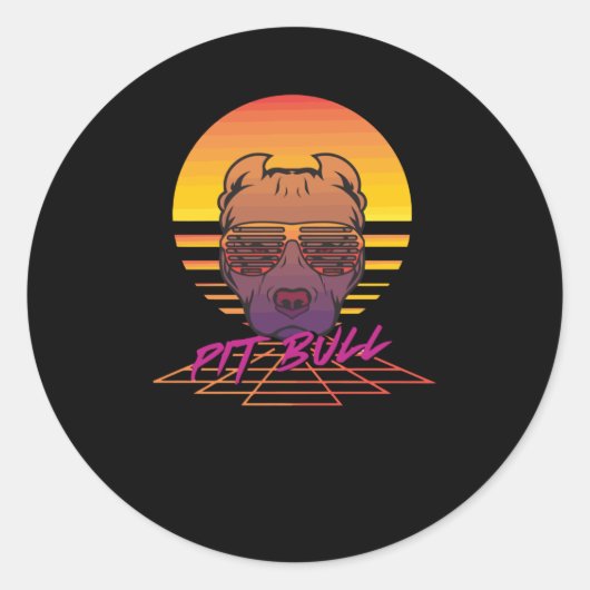 Pitbull Ronde Sticker (Voorkant)