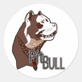 Pitbull Ronde Sticker (Voorkant)