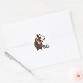 Pitbull Ronde Sticker (Envelop)