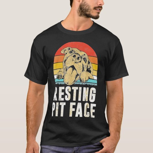 Pitbull rustput gezicht  t-shirt (Voorkant)