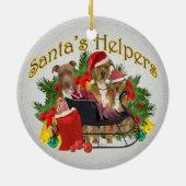 Pitbull Santa's Helper Ornament (Achterkant)
