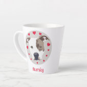 Pitbull Schattige Red Hearts Pet Love Illustration Latte Mok (Linkerhoek)