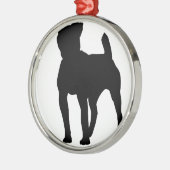 Pitbull Silhouette Metalen Ornament (Links)