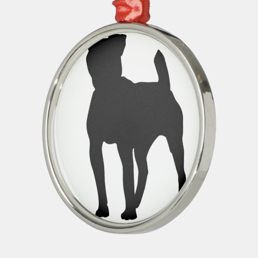 Pitbull Silhouette Metalen Ornament (Links)