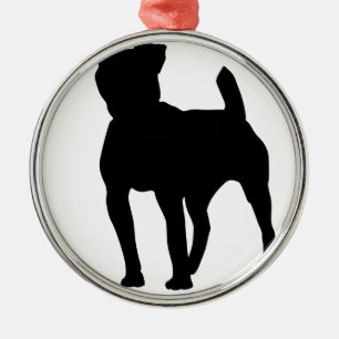 Pitbull Silhouette Metalen Ornament