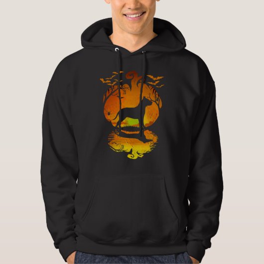 Pitbull Silhouette Pumpkin Pitbull Halloween C Hoodie (Voorkant)
