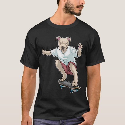 Pitbull Skater Skateboard T-shirt (Voorkant)