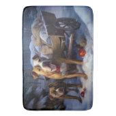 Pitbull Snowy Sleigh Kerst Decor Badmat (Voorkant Verticaal)