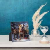 Pitbull Snowy Sleigh Kerst Decor Fotoplaat (Insitu)