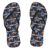 Pitbull Snowy Sleigh Kerst Decor Teenslippers (Voetbed)